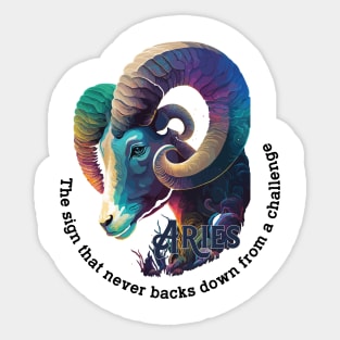 Aries: The sign that never backs down from a challenge Sticker